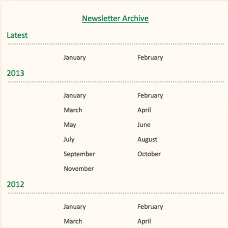 Newsletter Archive